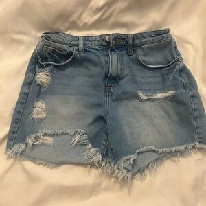 Cello Light Blue Distressed Jean Shorts